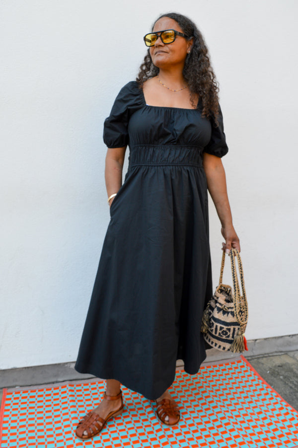 Object Hanna Black Midi Dress - The Mercantile London