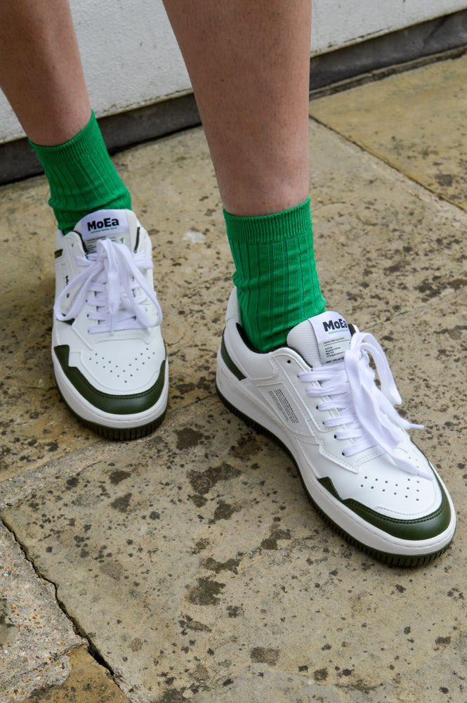 MoEa GEN1 - Cactus White and Green Sneakers - The Mercantile London