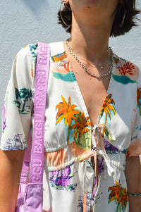 Object Dinah Sandshell Printed Bow Top - The Mercantile London