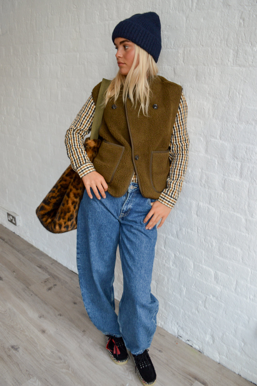 Soeur Floyd Bronze Sherpa Sleeveless Jacket - The Mercantile London