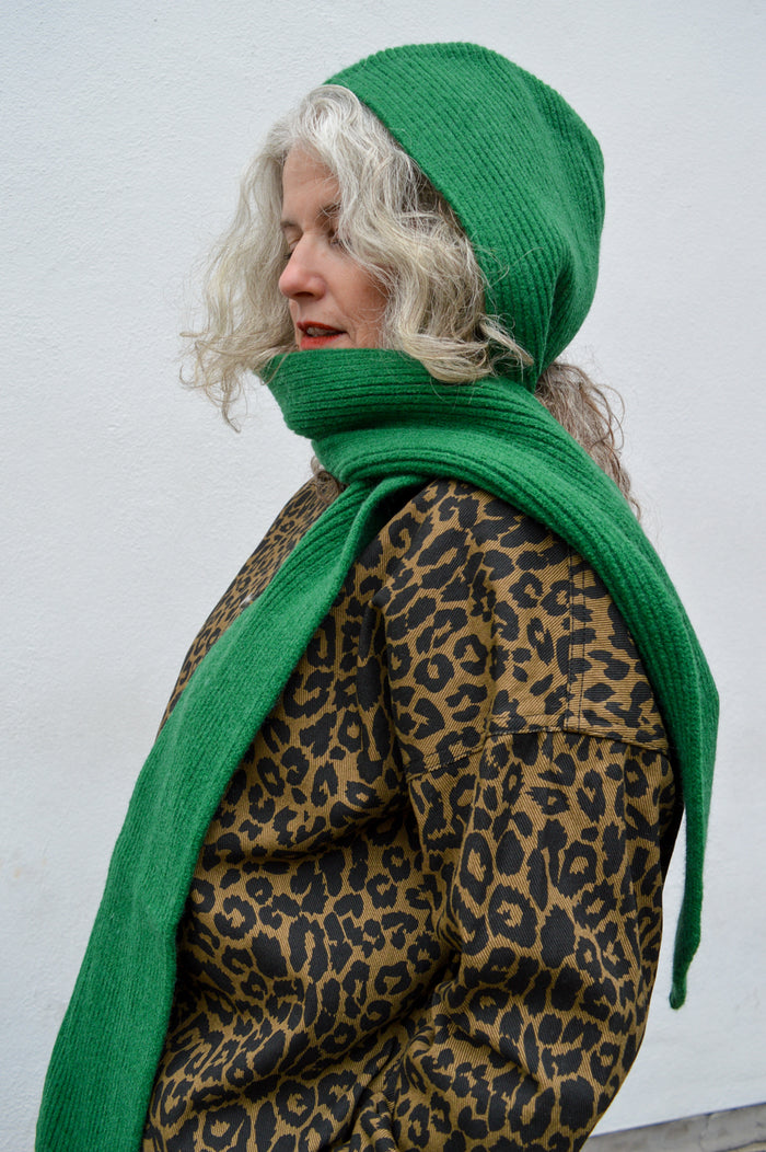 Compania Fantastica Green Knit Hooded Scarf - The Mercantile London
