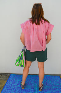 FRNCH Nerline Moss Green Shorts - The Mercantile London