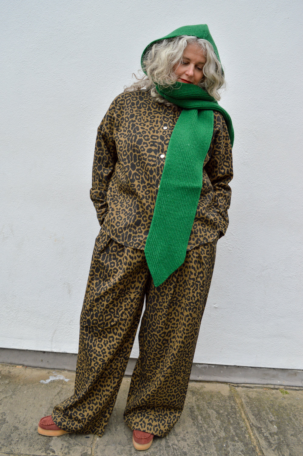 Compania Fantastica Green Knit Hooded Scarf - The Mercantile London