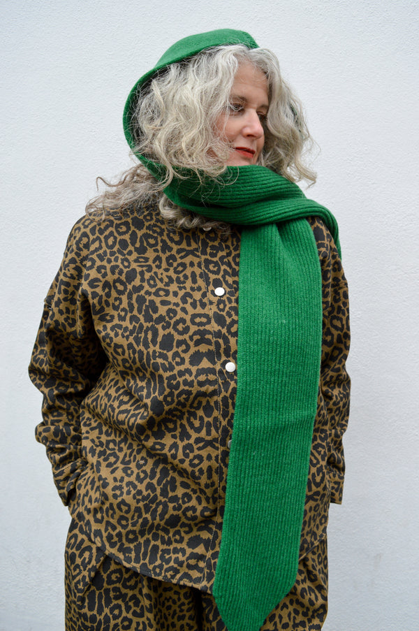 Compania Fantastica Green Knit Hooded Scarf - The Mercantile London