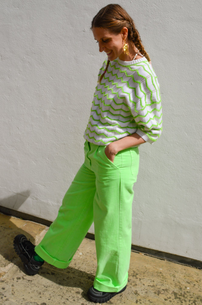 CKS Roda Bright Green Jeans - The Mercantile London