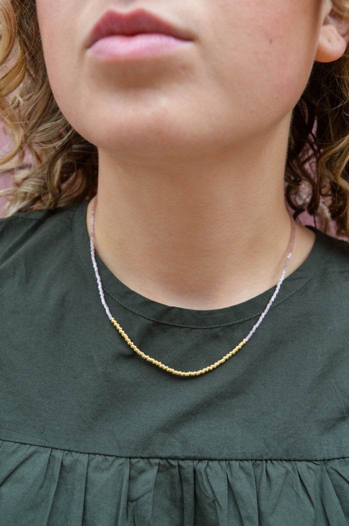 MAAS Muse Glass Miyuki Bead Rose Necklace - The Mercantile London