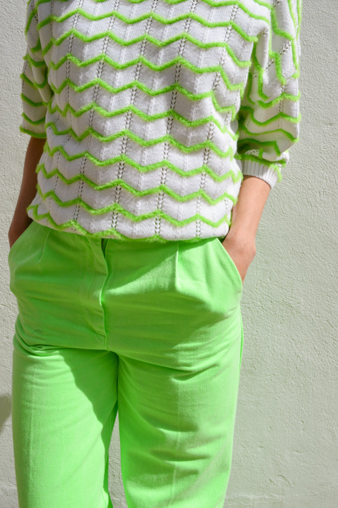 CKS Penfold Bright Green Knitted Top - The Mercantile London