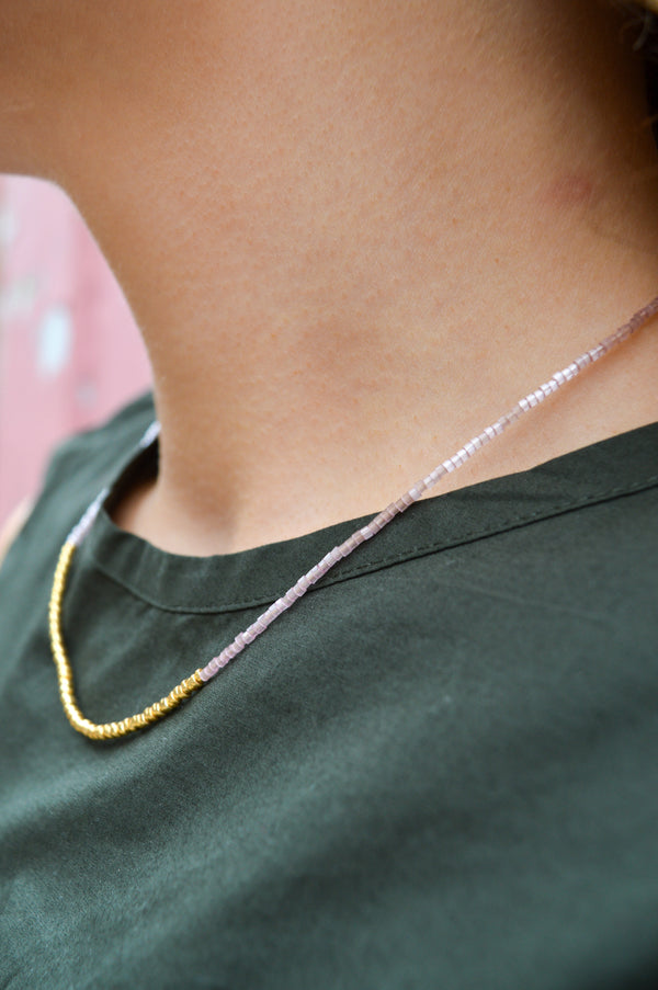 MAAS Muse Glass Miyuki Bead Rose Necklace - The Mercantile London