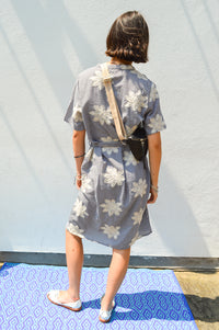 Object Penny Gingham Embroidered Midi Dress - The Mercantile London