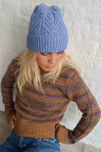 Soeur Gipsy Camel And Violet Jacquard Jumper - The Mercantile London