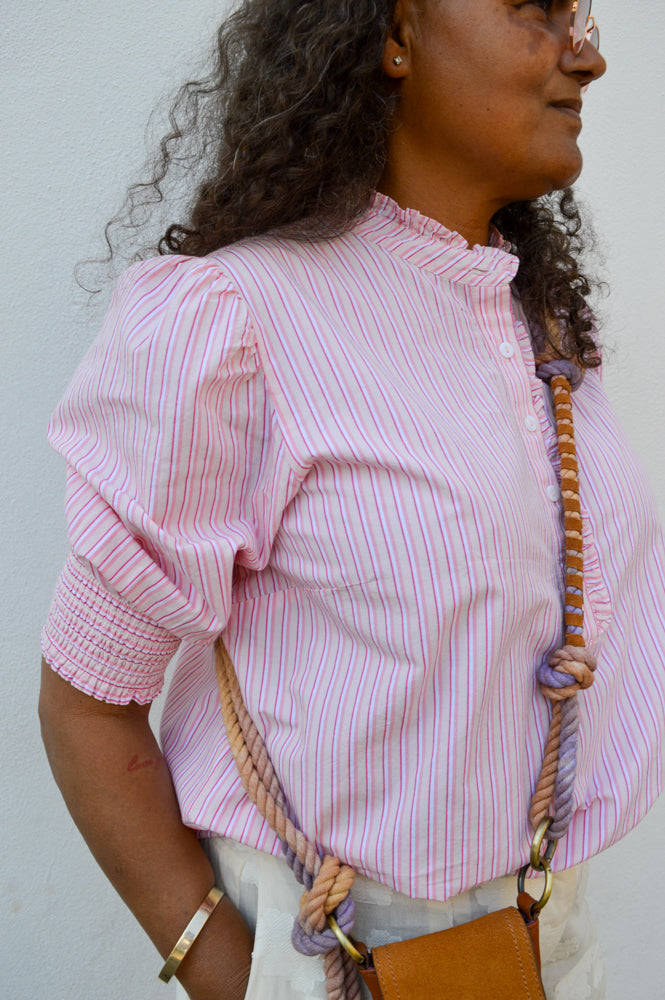 Numph Ulla Blushing Bride Stripe Shirt - The Mercantile London