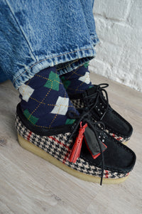 Clarks Black Harris Tweed Wallabees - The Mercantile London