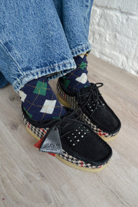Clarks Black Harris Tweed Wallabees - The Mercantile London