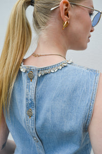 Baum Und Pferdgarten Medine Denim Embellished Top - The Mercantile London