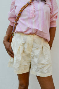 FRNCH Novalie Cream Shorts - The Mercantile London