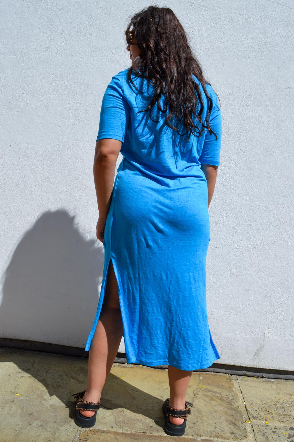 Knowledge Cotton Linen Malibu Blue T-Shirt Dress - The Mercantile London