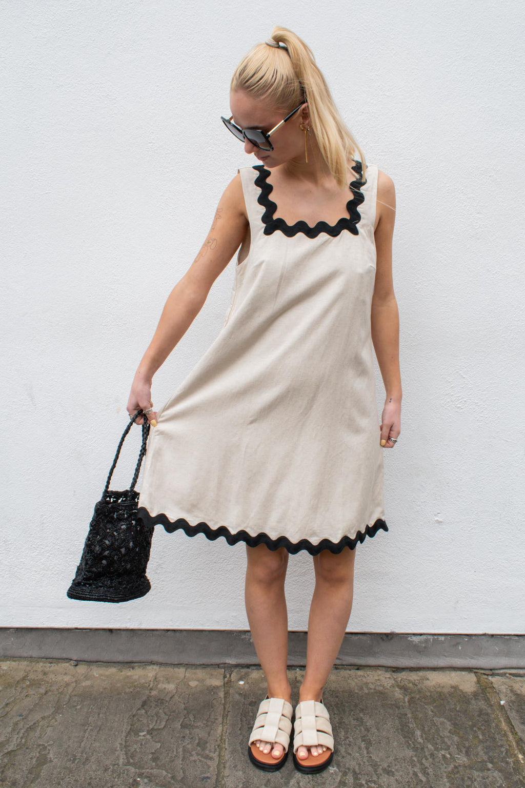 Object Mussi Sandshell Mini Dress - The Mercantile London