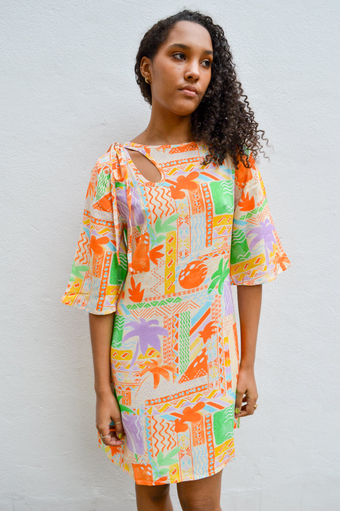 Native Youth Beach Printed Yellow Dress - The Mercantile London