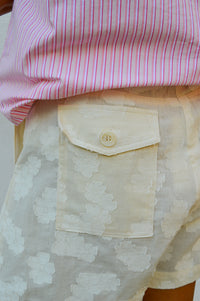 FRNCH Novalie Cream Shorts - The Mercantile London