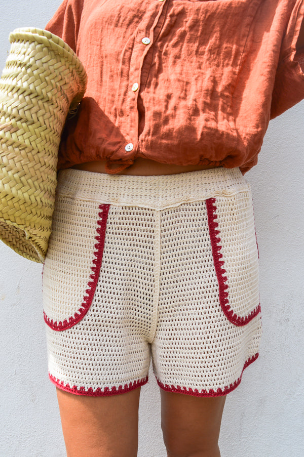 Indi & Cold Red Crochet Shorts