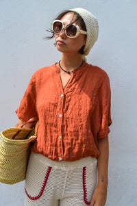 Linen & More Terracotta Blouse