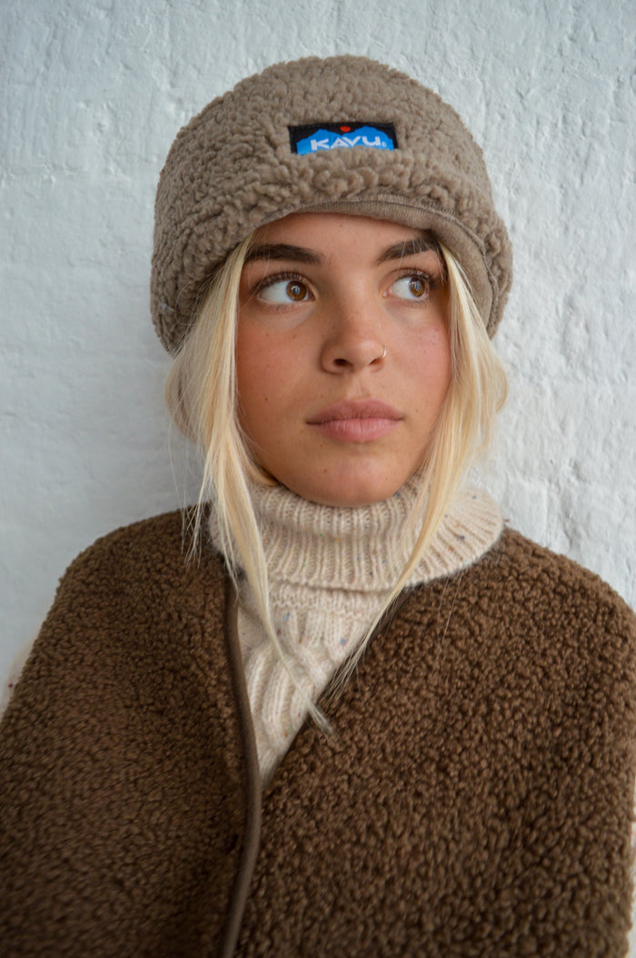 Kavu Mocha Fur Ball Beanie - The Mercantile London