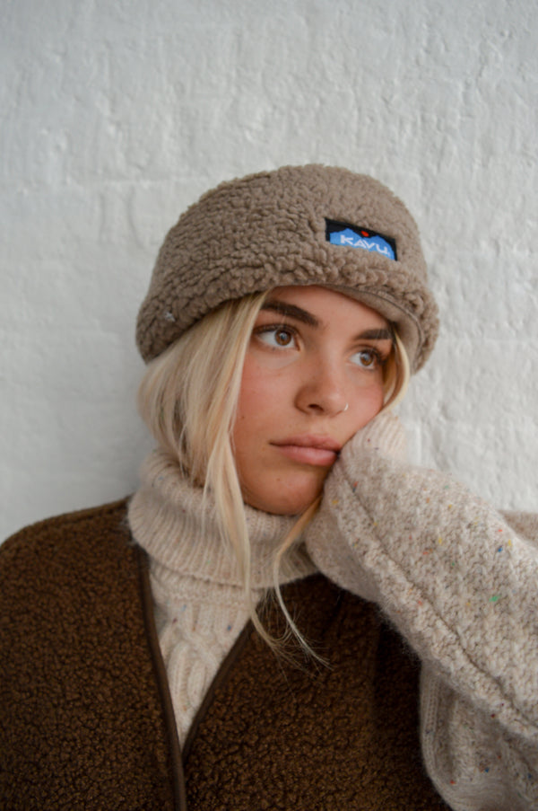 Kavu Mocha Fur Ball Beanie - The Mercantile London