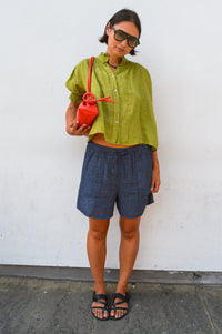 Linen & More Marine Stripe Shorts