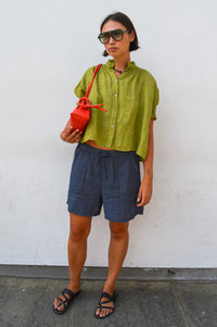 Linen & More Marine Stripe Shorts