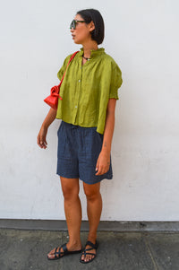 Linen & More Marine Stripe Shorts