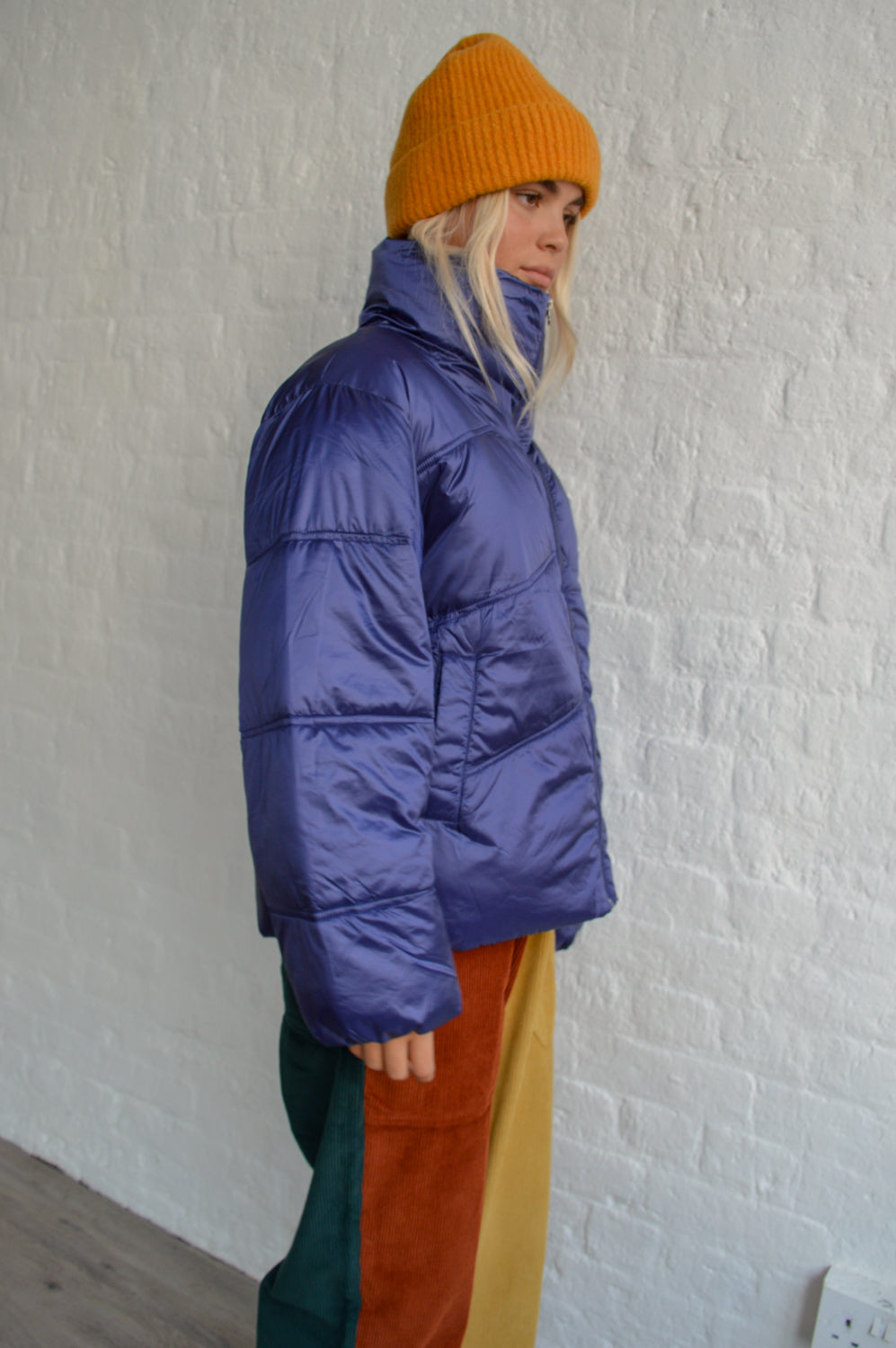 ICHI Ecella Patriot Blue Puffer Jacket - The Mercantile London