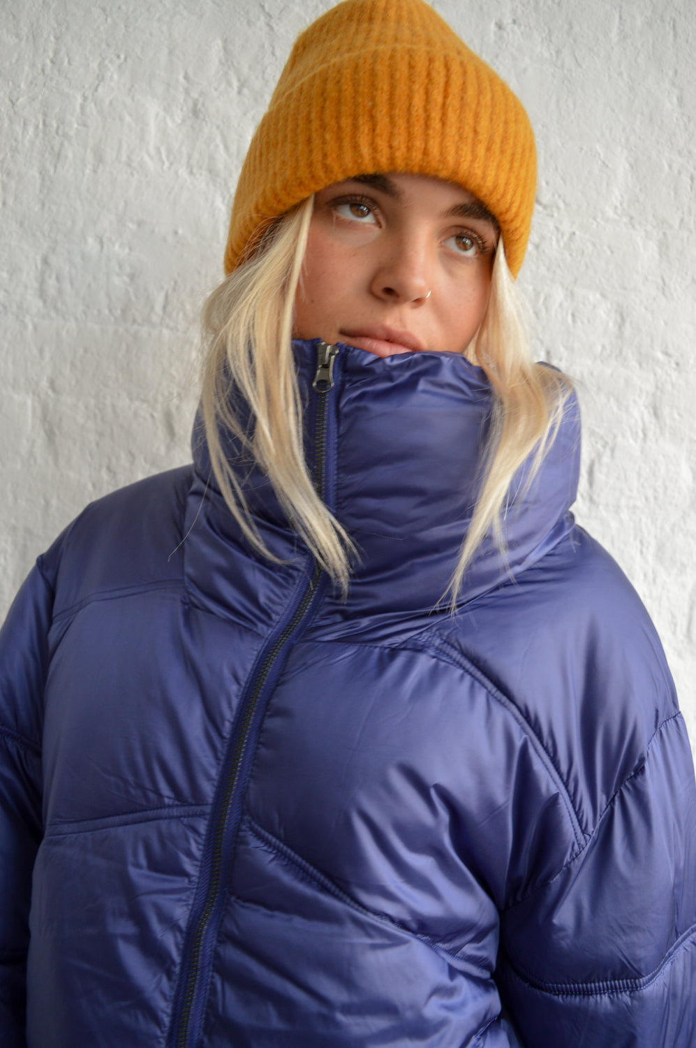 ICHI Ecella Patriot Blue Puffer Jacket - The Mercantile London