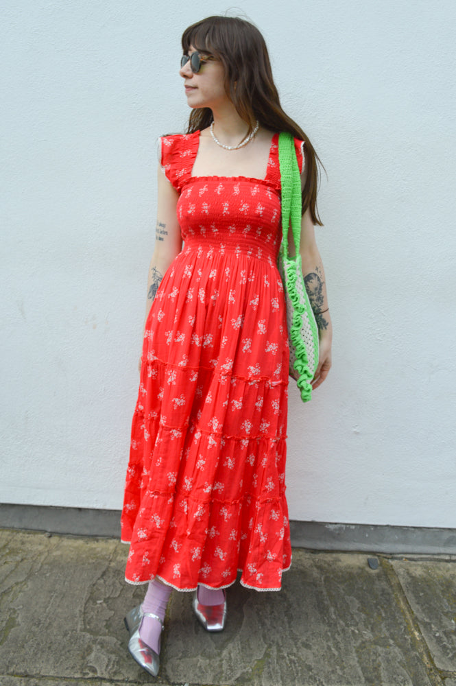 M.A.B.E Vivi Red Print Maxi Dress - The Mercantile London