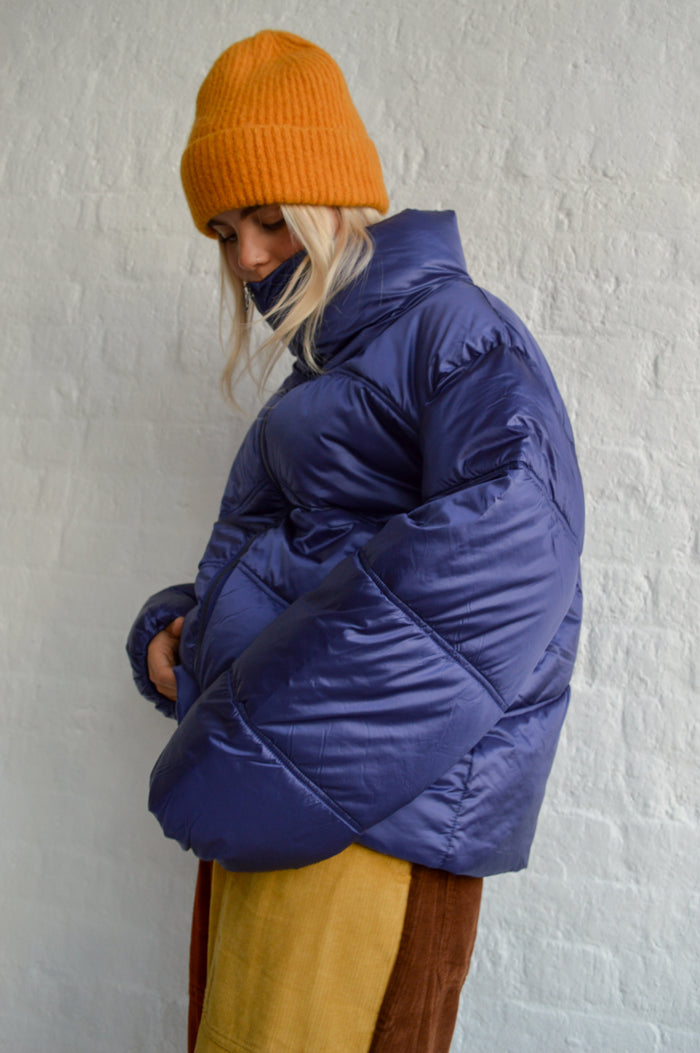 ICHI Ecella Patriot Blue Puffer Jacket - The Mercantile London