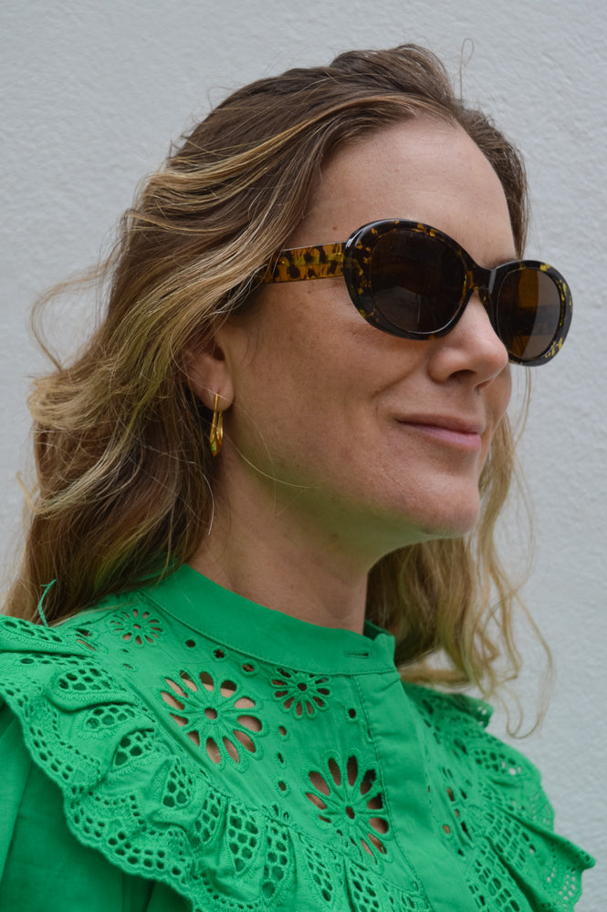 A Kjaerbede Anma Black / Yellow Tortoise Sunglasses - The Mercantile London