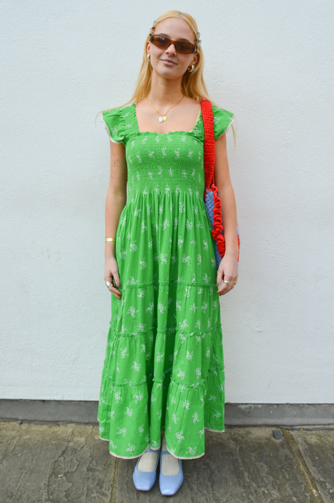 M.A.B.E Vivi Green Print Maxi Dress