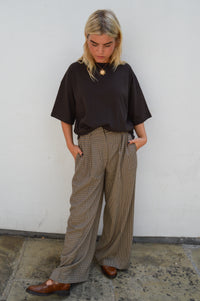 Grace & Mila Ayen Houndstooth Beige Trousers