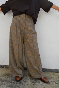 Grace & Mila Ayen Houndstooth Beige Trousers