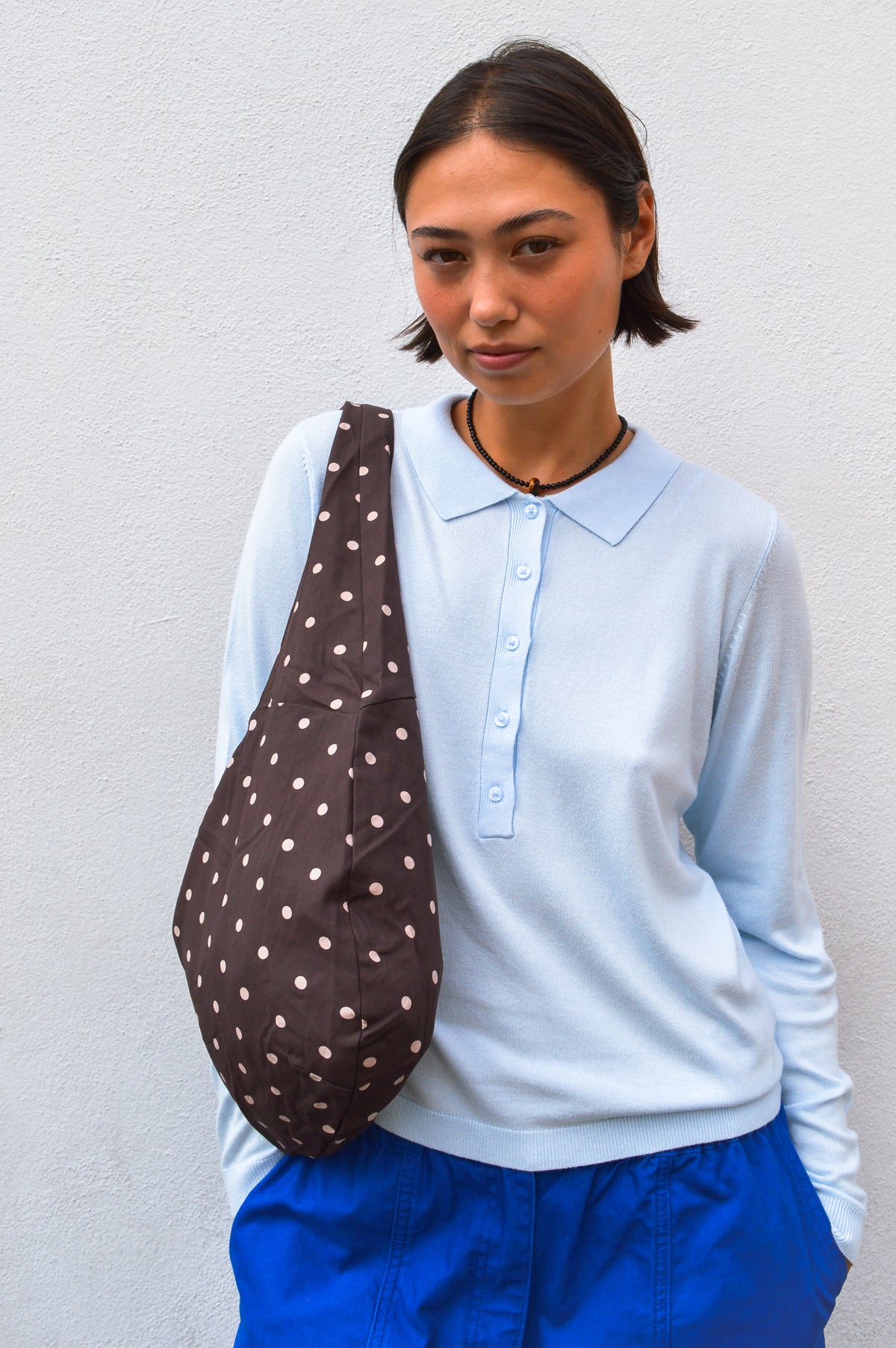 CUBIC Polka Dot Brown Shoulder Bag