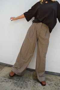 Grace & Mila Ayen Houndstooth Beige Trousers