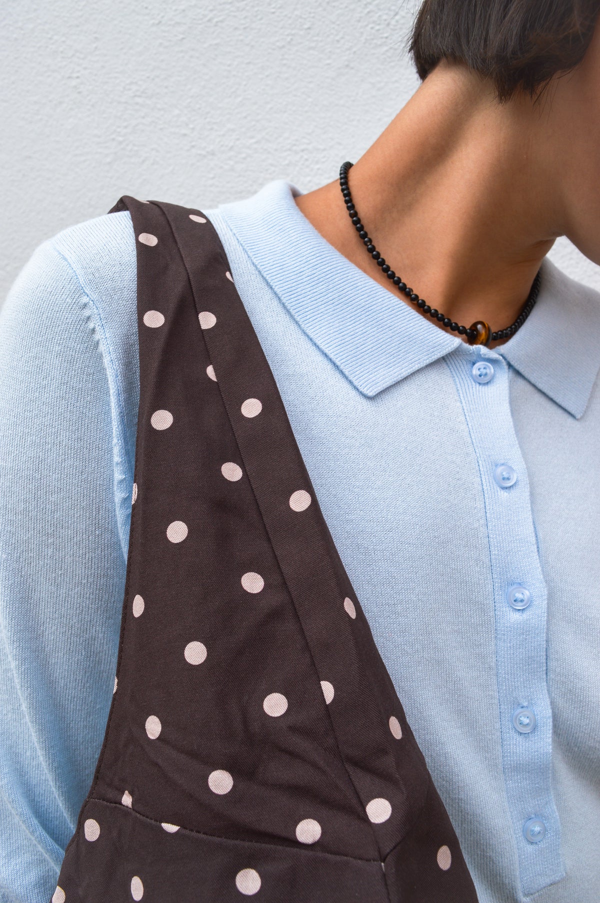 CUBIC Polka Dot Brown Shoulder Bag