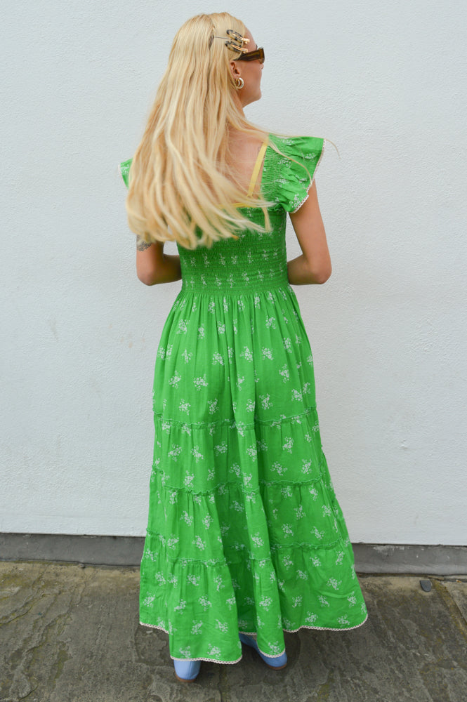 M.A.B.E Vivi Green Print Maxi Dress
