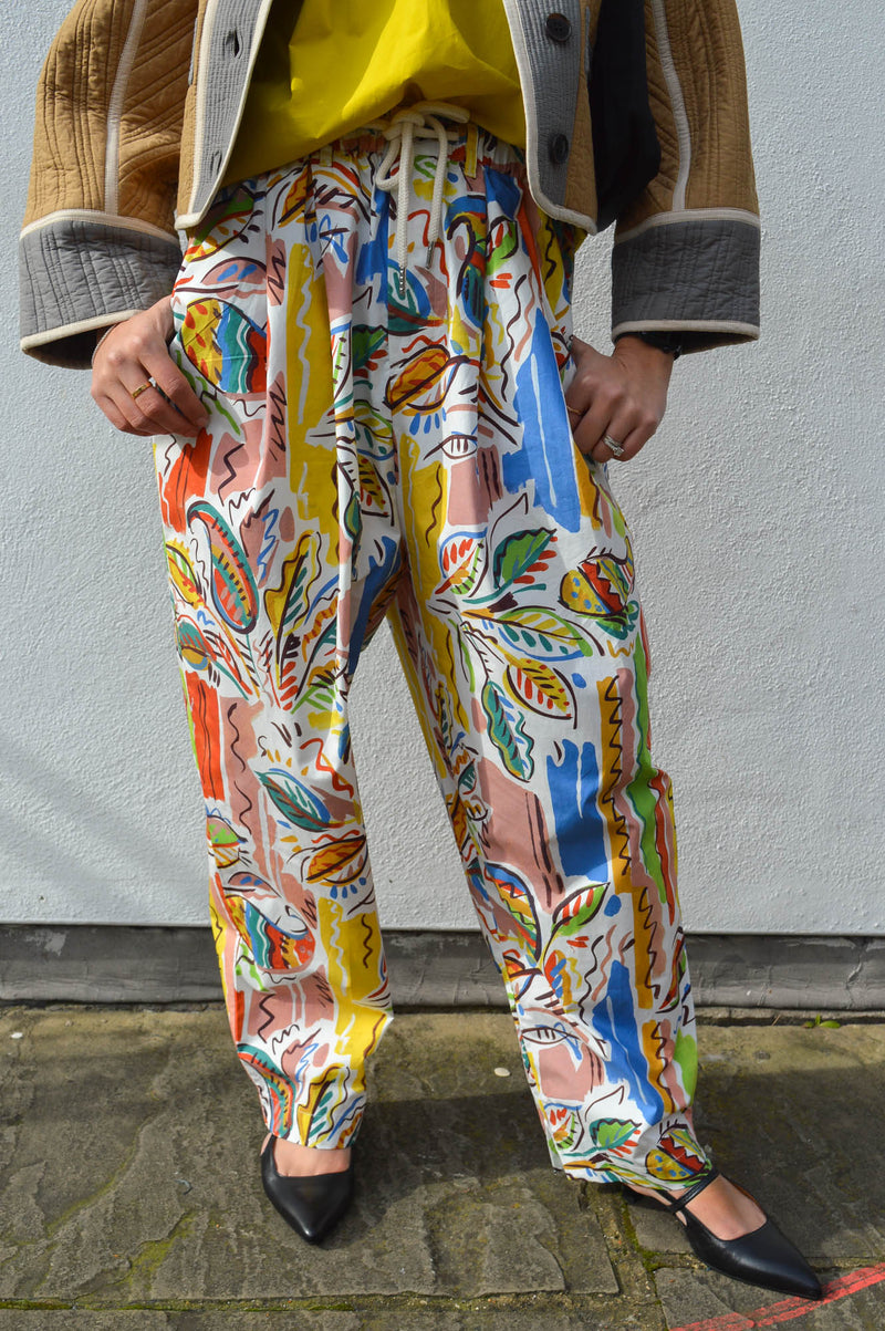 L.F Markey Mega Drawstring Painted Paisley Trousers - The Mercantile London