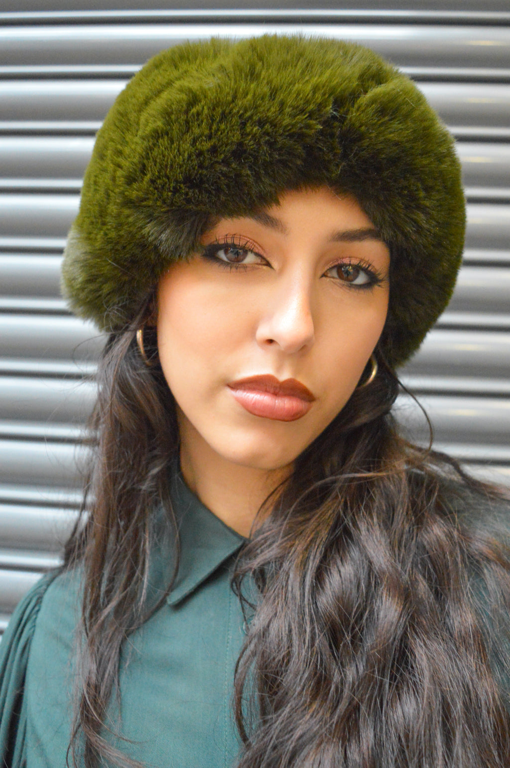 Nooki Elsa Faux Fur Olive Headband - The Mercantile London