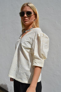 Esmé Studios Leo Buttercream Blouse - The Mercantile London