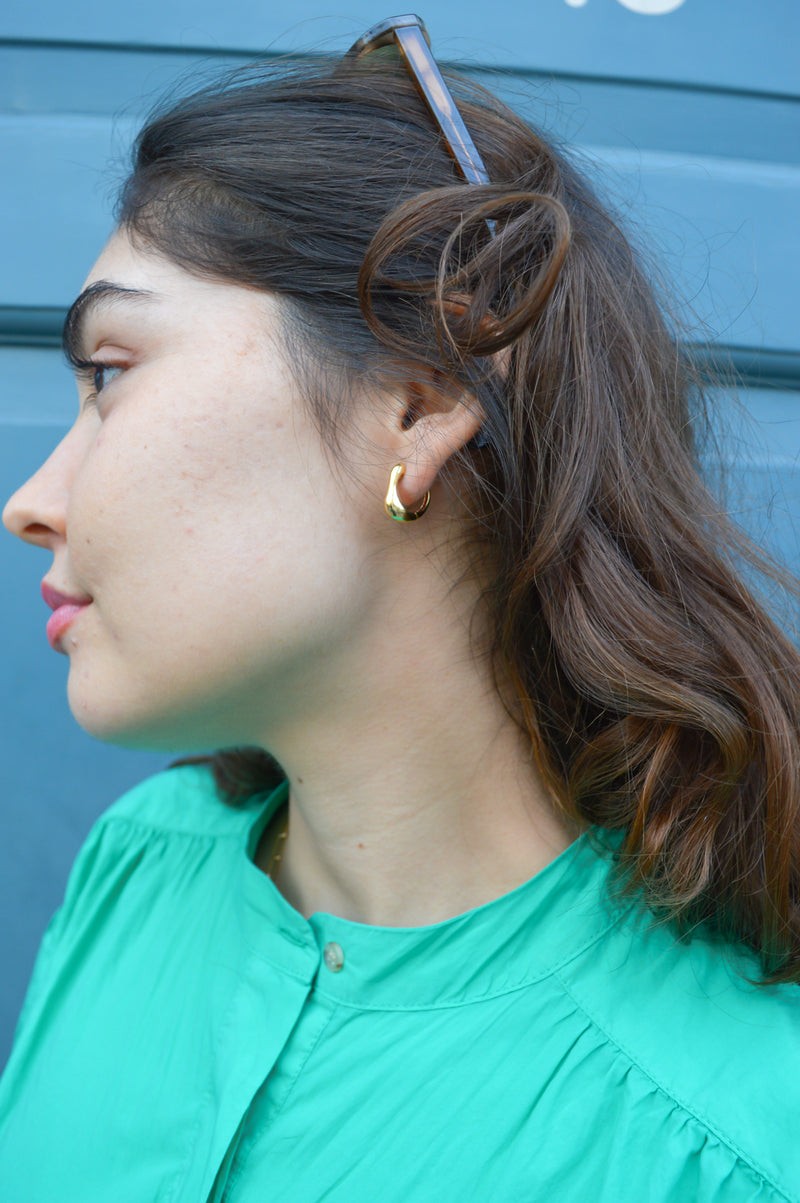Mundy Bump Hoop Gold Earrings - The Mercantile London