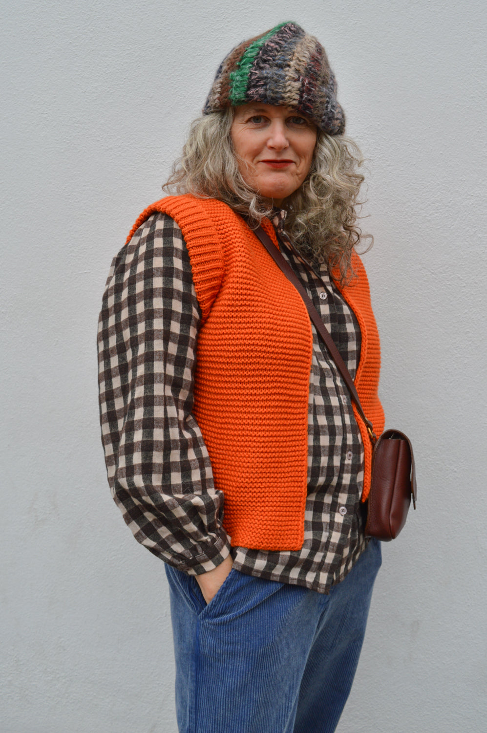 Sommerville Burnt Orange Knitted Waistcoat - The Mercantile London
