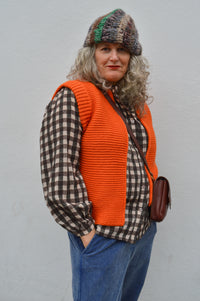 Sommerville Burnt Orange Knitted Waistcoat - The Mercantile London