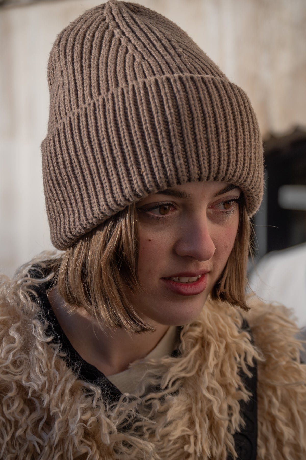 Object Gitte Fossil Beanie - The Mercantile London