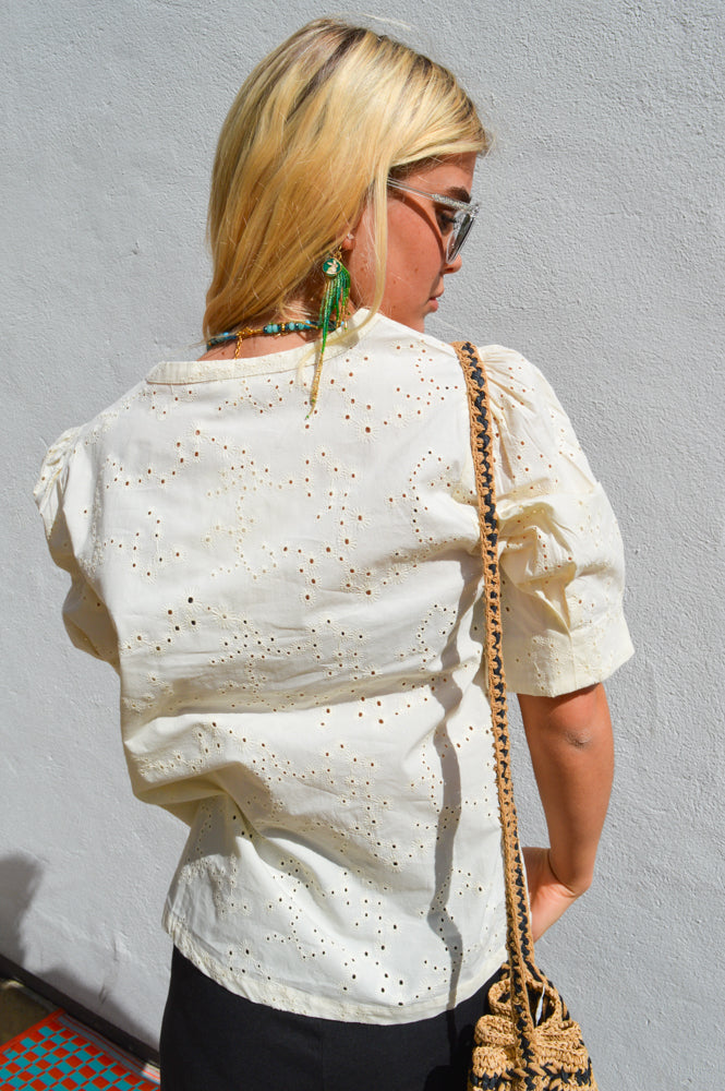 Esmé Studios Leo Buttercream Blouse - The Mercantile London